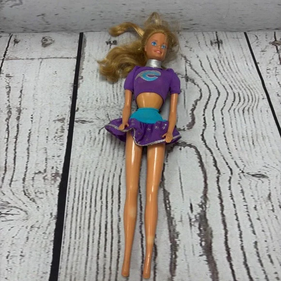 Vintage Mattel Barbie Doll 1966 Philippines Blonde Blue Eyes Purple Star Outfit