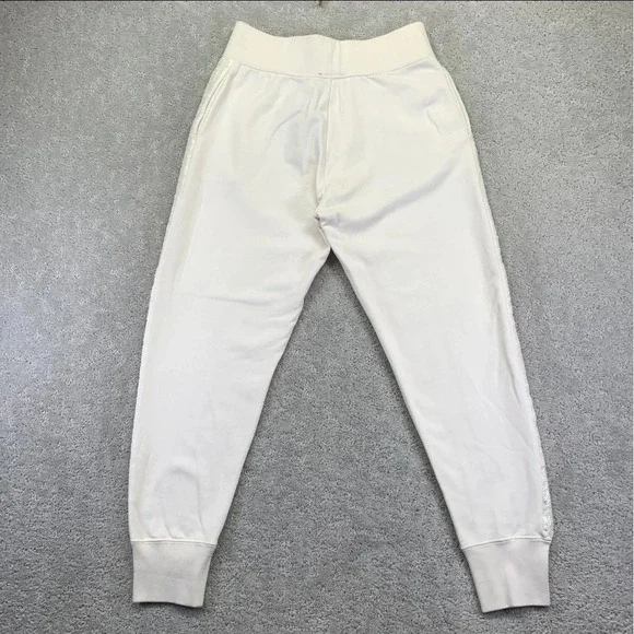Polo Ralph Lauren Sweatpant White Beaded Side Stripe Jogger Sequin Women Size XL