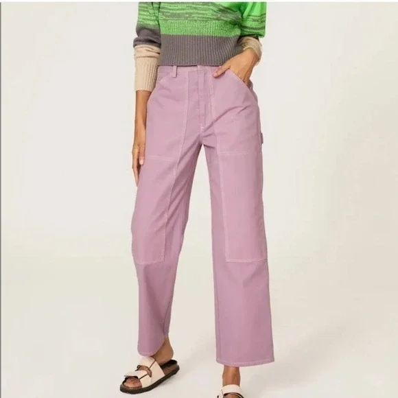 No. 6 Store Purple Pink Jackson Carpenter Pants Classic Casual Hipster 0
