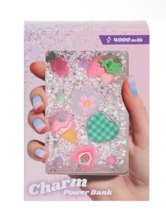 Charm Pink Glitter 4000mAh Power Bank