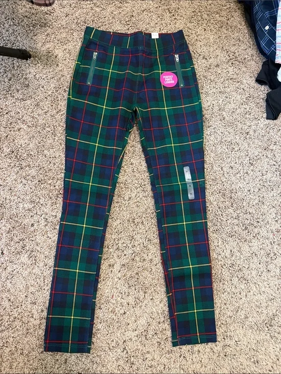 The Children's Place Green Navy Red Tartan Plaid Leggings