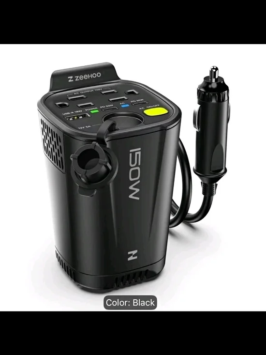 Zeehoo 150W Car Power Inverter - Black