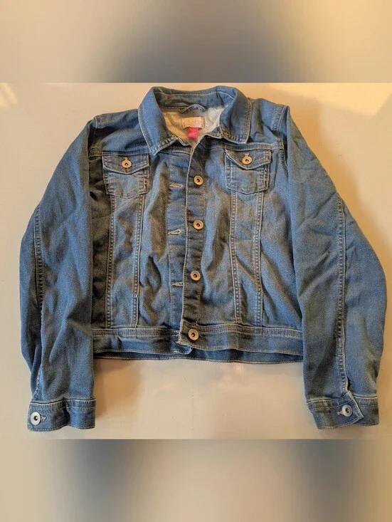The Children's Place Light Blue Denim Button-Up Jacket