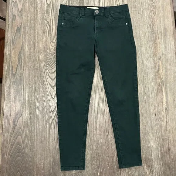 Democracy Ab Technology Skinny Pants Mid Rise Slim Ankle Stretch Green Size 6