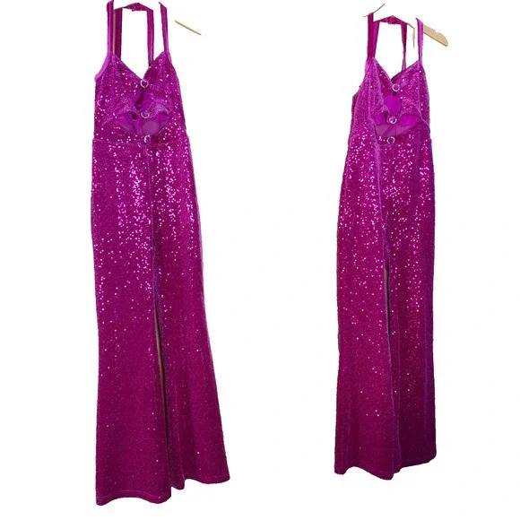 Weissman Sequin Velvet Jumpsuit‎ Dance Girls CM Pink Set of 2