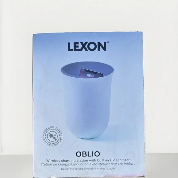Lexon Oblio Wireless Charging Station & UV-C Light Sanitizer iPhone Samsung