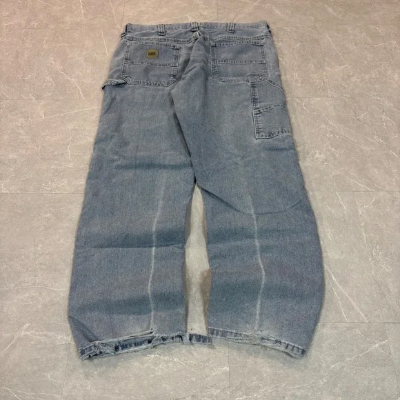 Lee Dungarees Mens 34x30 Light Wash Carpenter Jeans Denim Workwear 2887928
