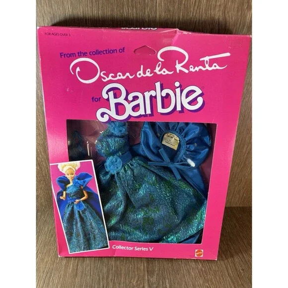 Mattel 9259 Barbie 1984 Oscar de‎ le Renta Series V Blue Gown Collectible