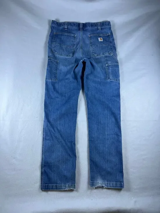 Carhartt Denim Jeans 36x34 Relaxed Fit Baggy Dark wash Work wear carpenter
