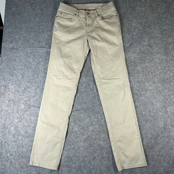 Hiltl Cotton Blend 5 Pocket Jean Cut Pants Size 32x34 US Seth In Solid Beige