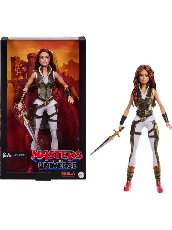 Collectible Teela Doll in Jumpsuit with Sword & Stand - MOTU Movie Theme
