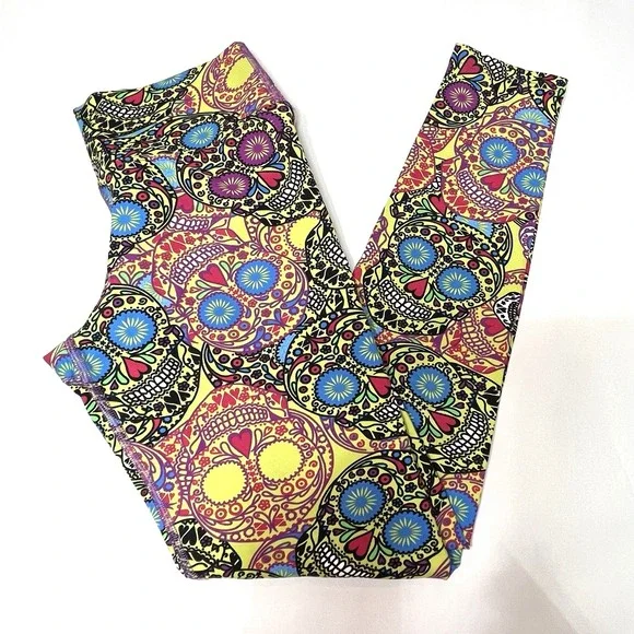 Dona‎ Jo Esqueleto Jojo Leggings Sz 1 Womens Capri Pants Day Of Dead Sugar Skull