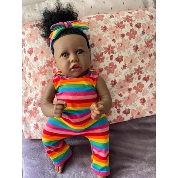 🆕22.8 Inch Reborn Doll with Soft Body African American Charlotte Girl Doll