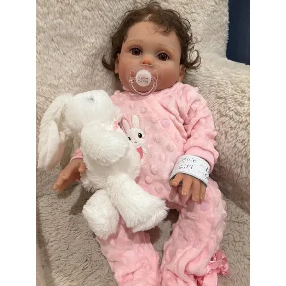 🆕18 inch Full Body Vinyl Baby Dolls Weighted Toddler with Hair Realistic Reborn