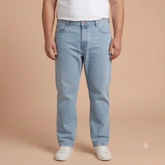Dockers Jeans Mens 40x32 Light‎ Wash Blue Denim Straight Fit