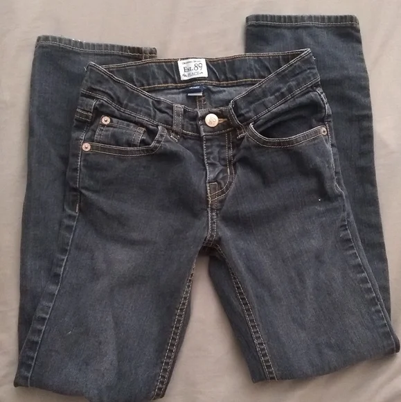 Girl's charcoal black skinny stretch jeans