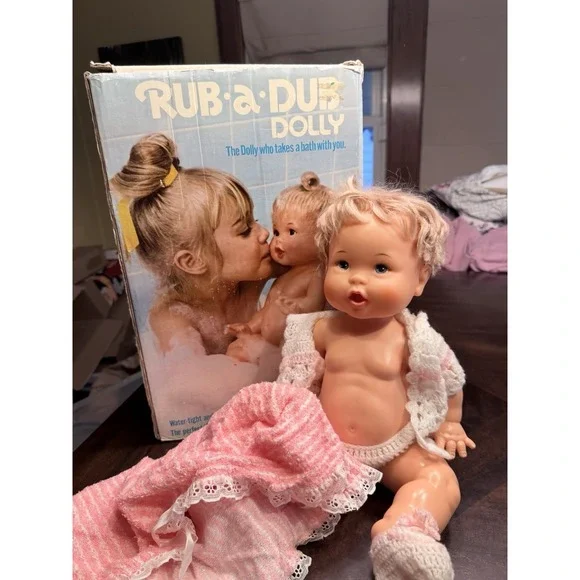 Vintage Ideal 1974 Rub A Dub Dolly Sweater