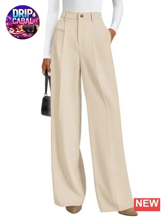 Wide Leg Palazzo Pants High Waisted Trousers Business Casual Office