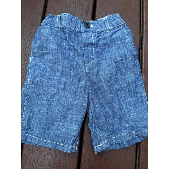 The Children's Place Boys 4T Blue Chambray Shorts Adjustable Waist 4T