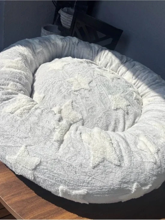 BEDSURE LARGE SIZE GREY STARS PET BED 🌟