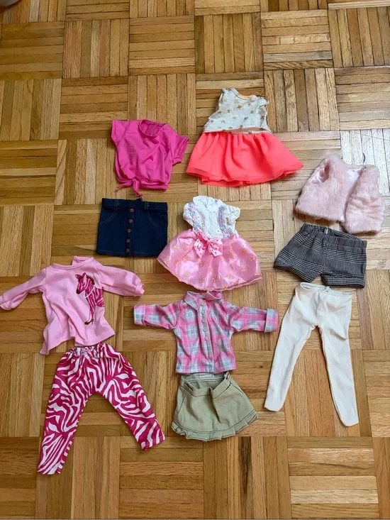 (11 pc) Baby Doll Outfits - Assorted - Fits 17” Dolls