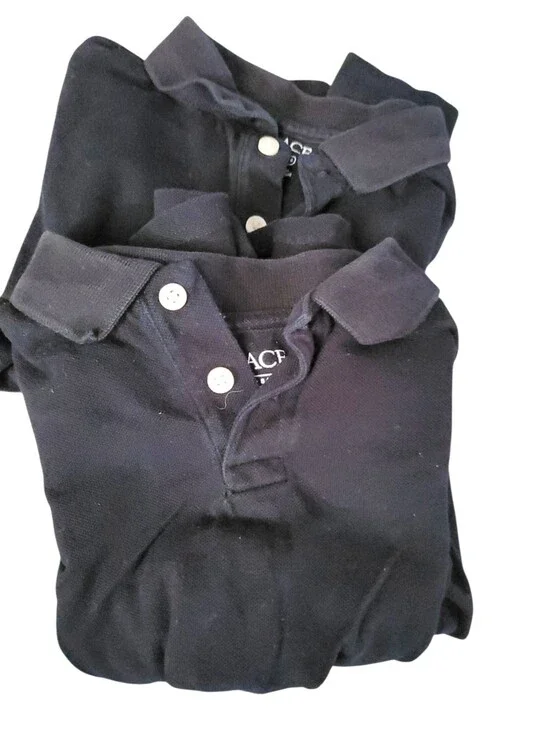 The Children's Place Long Sleeve Polo Shirts Black Size 5/6