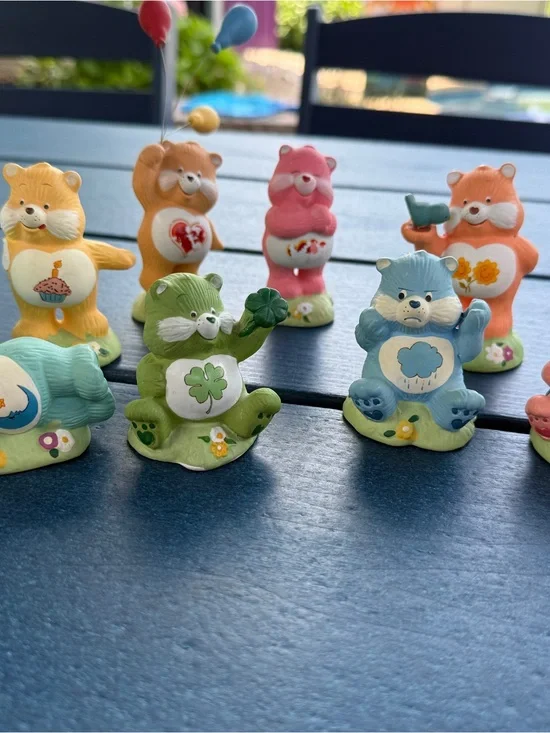 Care Bears Mini Figurine Set in Green, Blue, Pink, Orange, Yellow