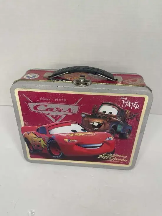 Disney Pixar Cars Lightning McQueen and Mater Tin Metal Lunch Box