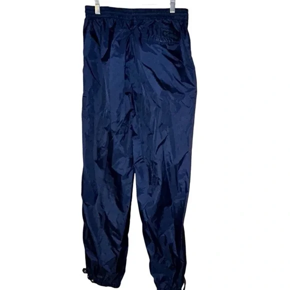 Columbia Women’s Vintage Nylon Track Pants Drawstring Zip Snap Ankle Large‎ Navy