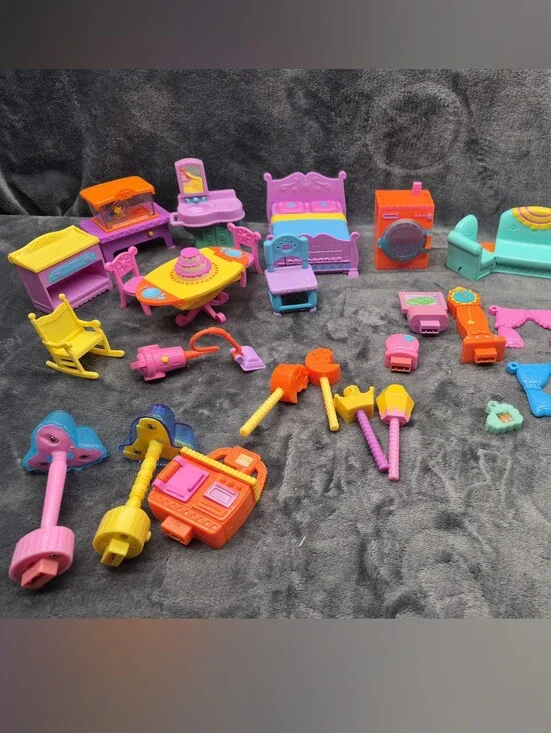 Vintage MATTEL Talking Doll house Dora The Explorer Furniture Lot 27 Pcs
