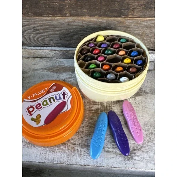 Y-PLUS Peanut Crayons 24 Colors‎ Multicolor Set w/ Bucket | MSRP = $24