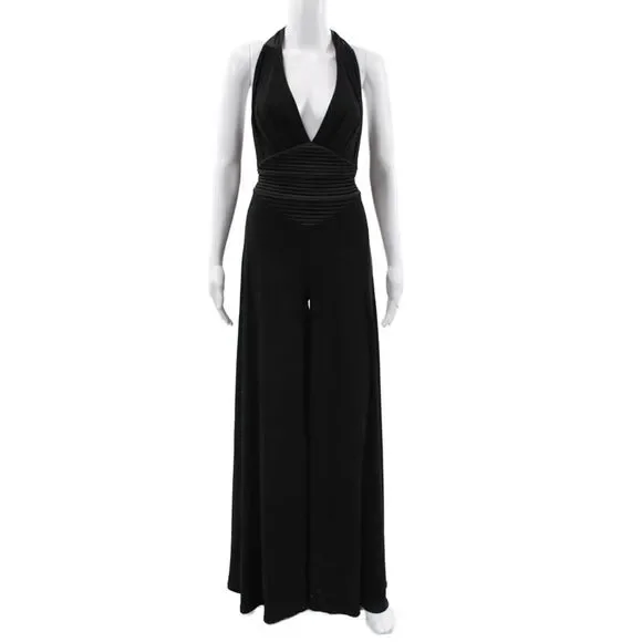 Zhivago Womens Halter Tie Sleeveless Jumpsuit Black Polyester Size 2