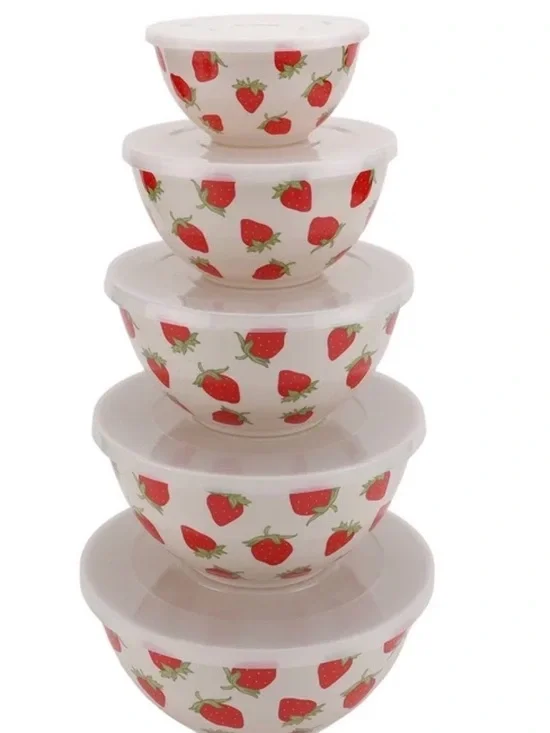 Jesse James just feed me 10 pc  Melamine bowl set w lids. NWT