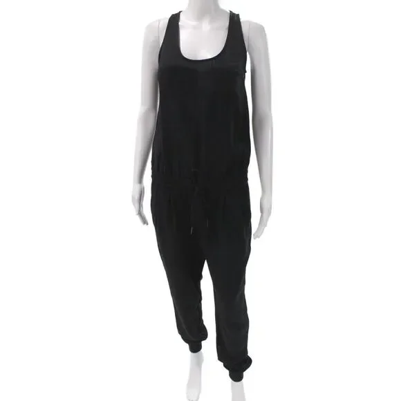 Joie Women Jumpsuit Black Scoop Neck Sleeveless Drawstring Size XS