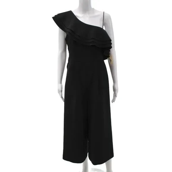 C/MEO Collective Womens Asymmetrical Sleeveless Jumpsuit Black Size M