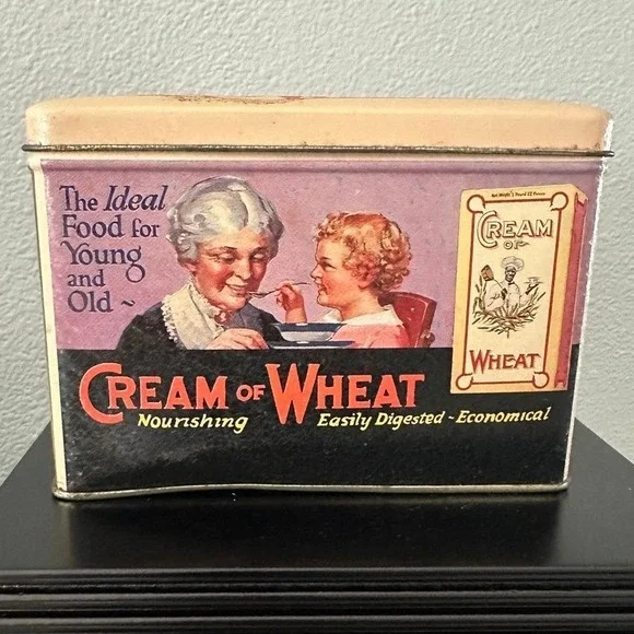 Vintage Nabisco Cream of Wheat Tin Box with Recipe Cards 100th Anniversary Tin
