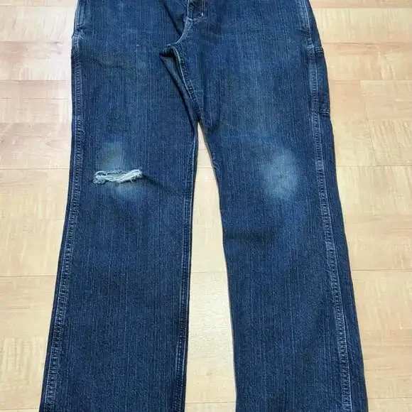 Carhartt FR Relaxed Fit Carpenter Jeans 36x32 Dark Wash Thrashed