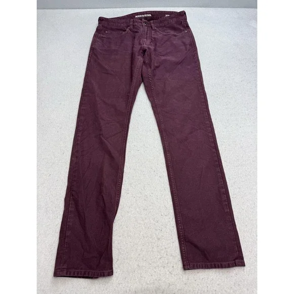 Rodd & Gunn Jeans Mens 30x31 Maroon Slim Straight Stretch Dark Wash Denim Pants