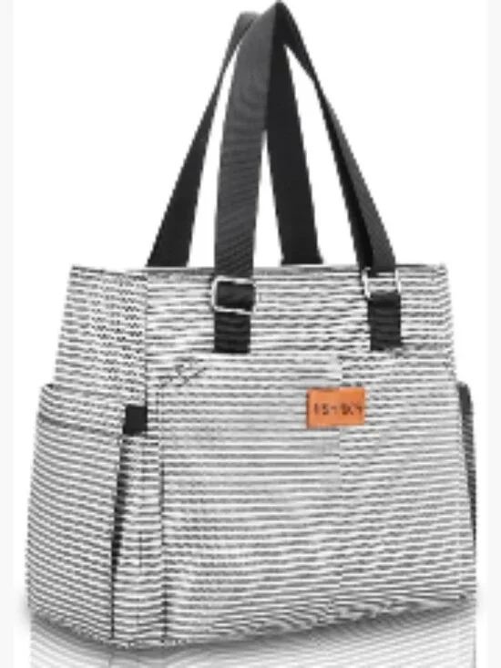 Insulated Lunch Bag Large Tote with Waterproof Liner & Adjustable Strap