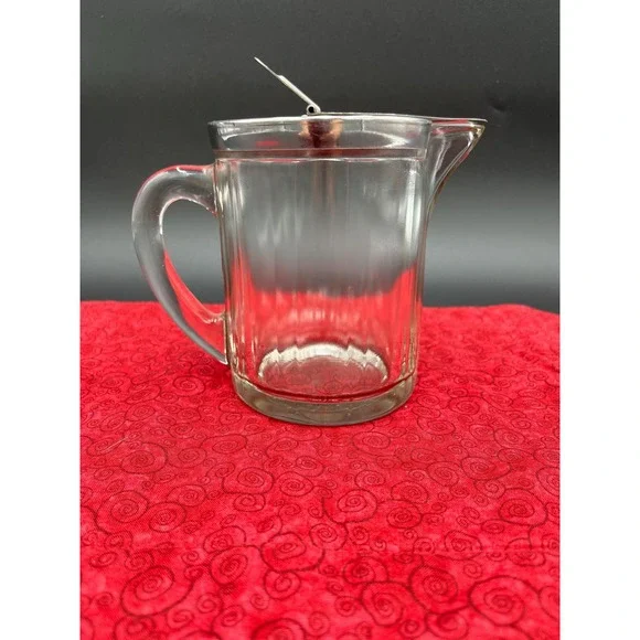 Vintage McKee Glass Syrup Pitcher, Grand Silver Co. Dispenser