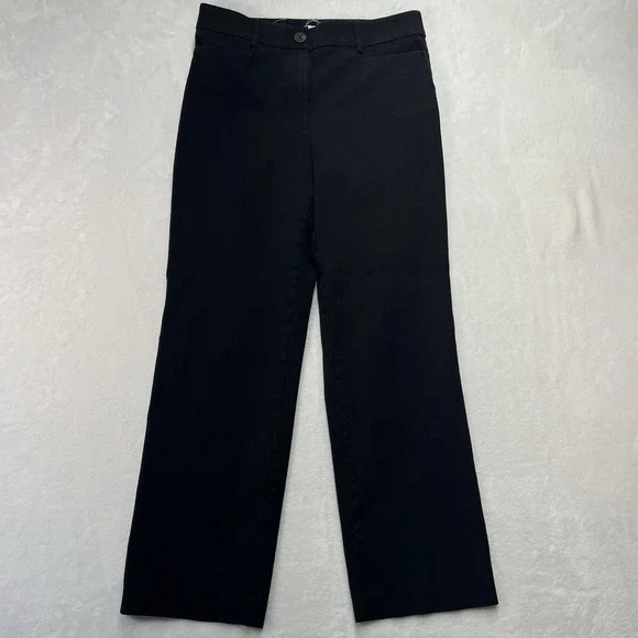 LOFT Outlet Parker Straight Leg Pants Womens 6 Black Minimal Staple