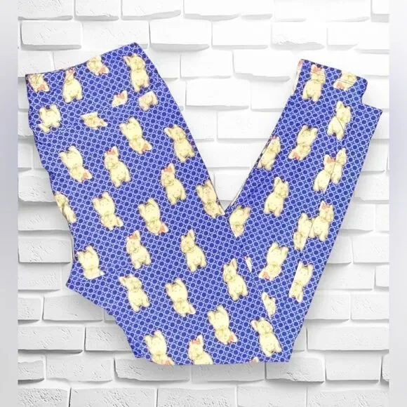 Lularoe tall&curvy Leggings • Frenchies With Bows • Unicorn Collection • NWOT