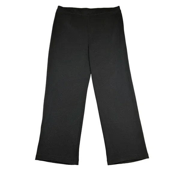 Misook Black Pull On Acrylic Knit Chic Travel Straight Leg Pants Plus Size 1X