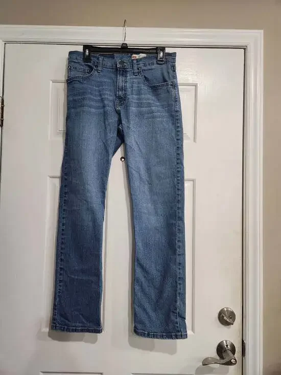 Wrangler Mens Slim Straight Jeans Size 31x30 Blue Denim