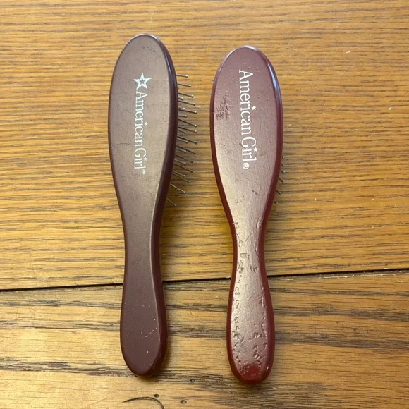 American Girl Maroon Doll Hair Brushes - Pair