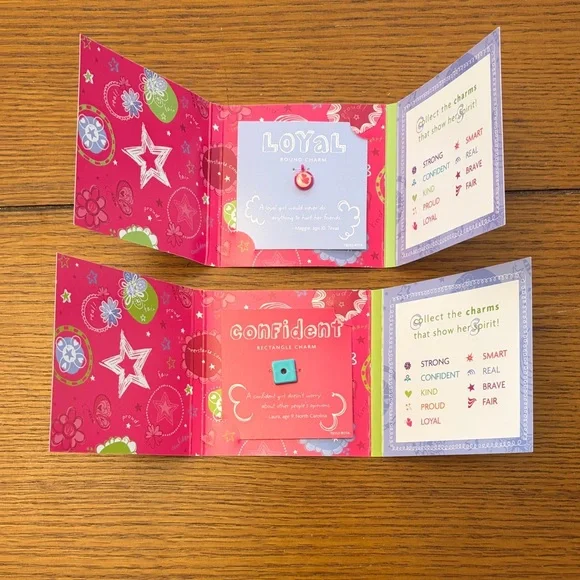 American Girl Pink and Purple Loyal & Confident Charm Booklets