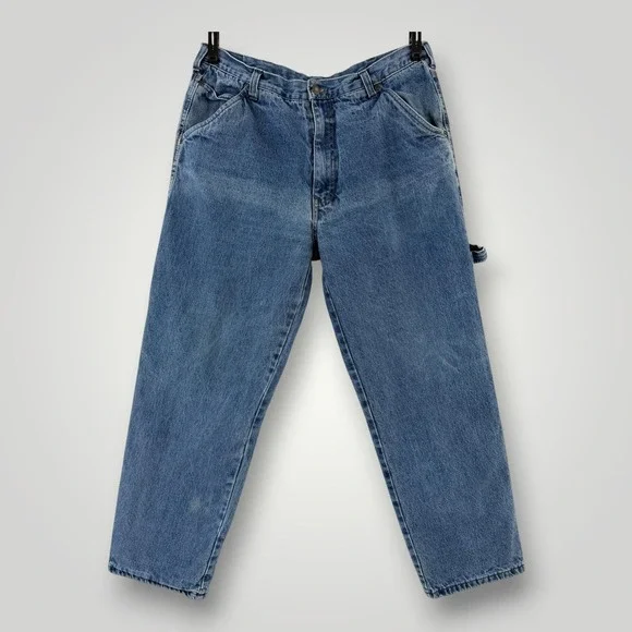 Smith's Workwear Flannel Lined Carpenter Jeans Men 36x31 Blue Relaxed