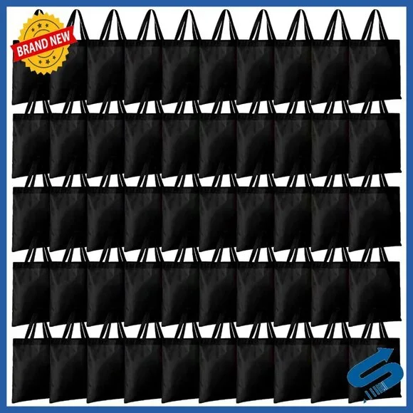 Reusable Fabric Tote Bags Bulk Set Multipurpose Canvas Storage Shopping