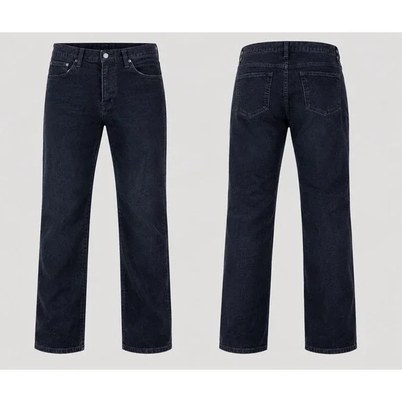 Uniqlo JEANS  Mens Size 32 x 32 Black Straight Leg Cotton Denim