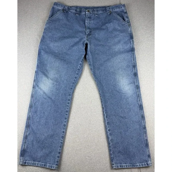 Wrangler Carpenter Jeans Mens 44x32 Blue Denim Workwear Utility Hammer Loop